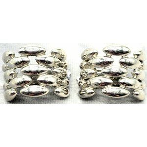 Vintage Silver Tone Clip On Earrings